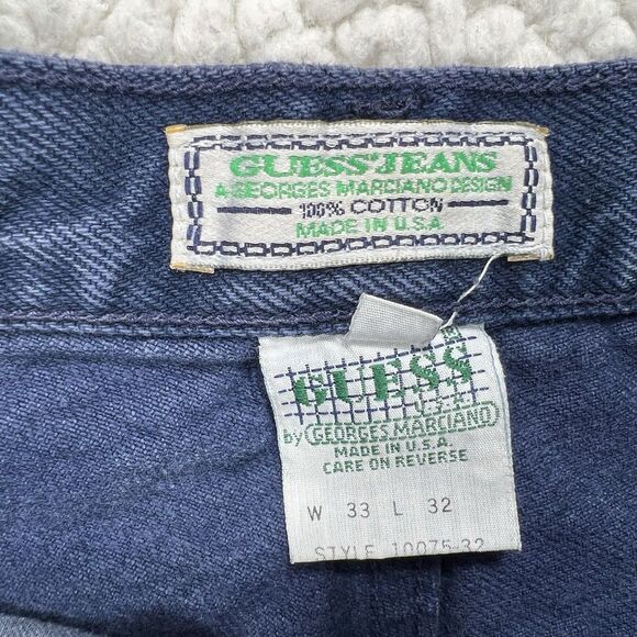 Vintage Guess Jeans Georges Marciano Men’s 33x32 (Actual 30x30) Blue USA Made - Picture 7 of 12